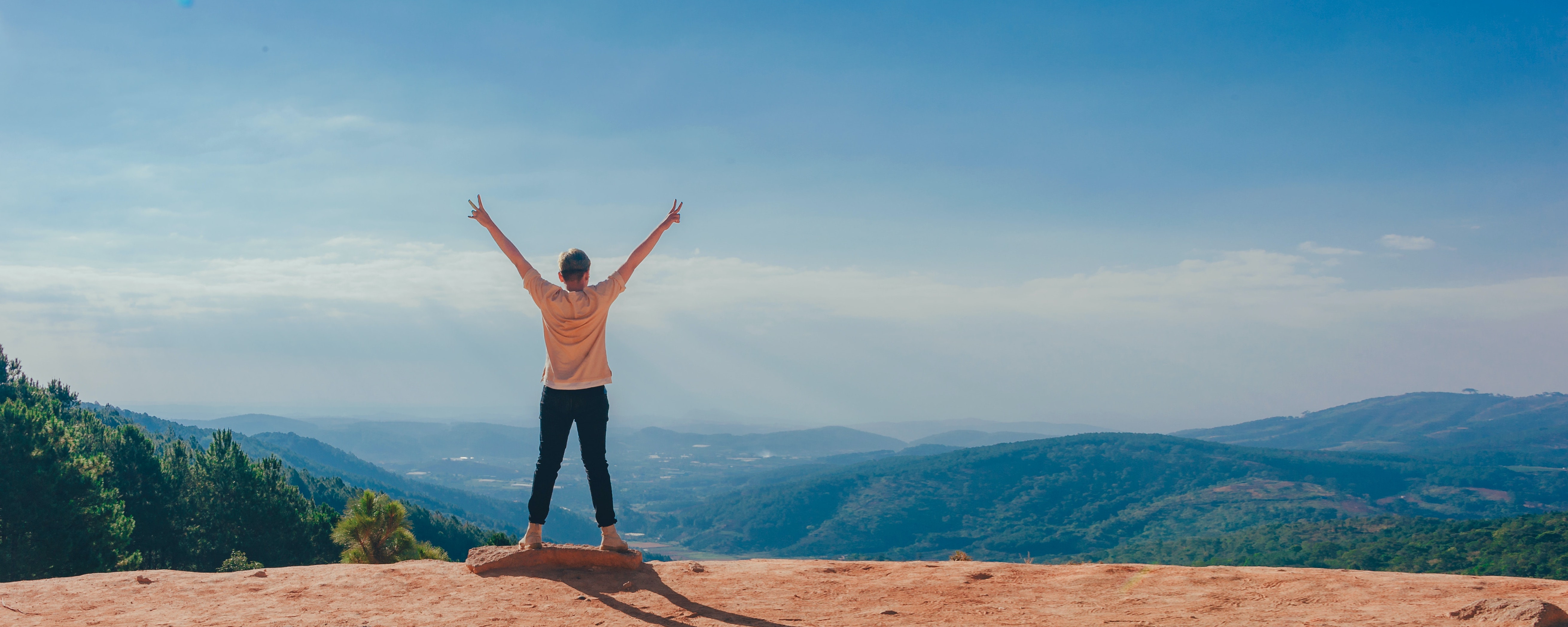 Person standing on mountain